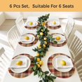 thumbnail image 5 of Red Brown Plaid Round 15 Inch Placemats Set of 4, Modern Abstract Ombre Gingham Checkered HeatResistant Non Slip Place Mats for Dining Table, Wipeable Braided Kitchen Table Mats for Housewarming, 5 of 9
