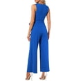 thumbnail image 3 of INSPIRE CHIC Summer Jumpsuit for Women's Dressy Casual Sleeveless Crew Neck Belted Wide Leg Rompers XS Royal Blue, 3 of 6
