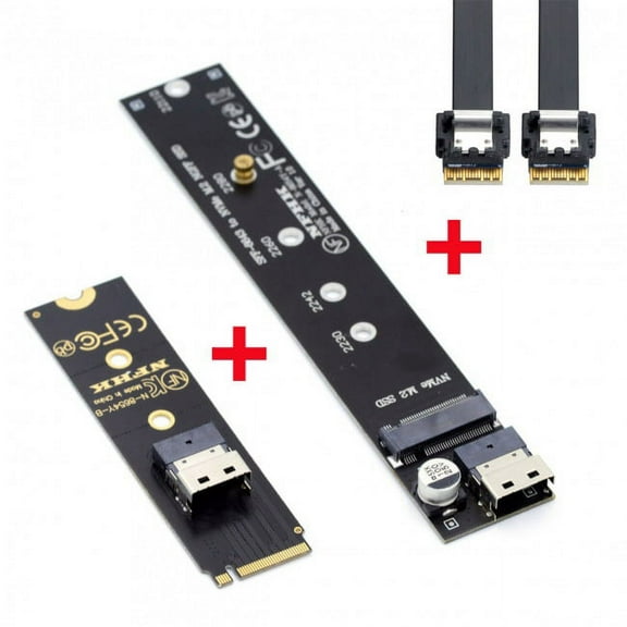 FVH NGFF M-Key NVME Male to Female Extension Cable 40cm with SFF-8654 Connector for Mainboard SSD 2280/22110