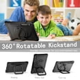thumbnail image 2 of Kids Durable Handle Case for Samsung Galaxy Tab S9/S9 FE, Silicone PC Heavy Duty Protection 360 Rotating Ring Stand/Adjustable Shoulder Strap for Samsung Galaxy Tab S9/S9 FE, Black, 2 of 8
