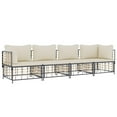 thumbnail image 3 of vidaXL 4 Piece Patio Lounge Set with Cushions Anthracite Poly Rattan, 3 of 7