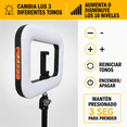 thumbnail image 3 of Aro de luz LED rectangular con Trípode 2.1 m | Luz ajustable | Batería recargable, 3 of 7