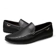thumbnail image 3 of Men's Casual Hollow Loafers Slip On Leather Shoes Breathable Driving Shoes Moccasins Classic Penny Loafer Flats Boat Shoes, 3 of 10