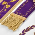 thumbnail image 4 of Grand Master Blue Lodge Apron - Majestic Purple Velvet with Gold Bullion Embroidery and Golden Braid Fringe, 4 of 5