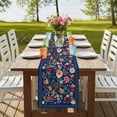 thumbnail image 4 of Table Runners 70 Inches Long Dress Scarves, Navy Blue Flowers Farmhouse Coffee/Dining/Kitchen Table Decor, Holiday Table Runner, Spring Vintage Floral Leaves Farmhouse 13x70 Inch, 4 of 9