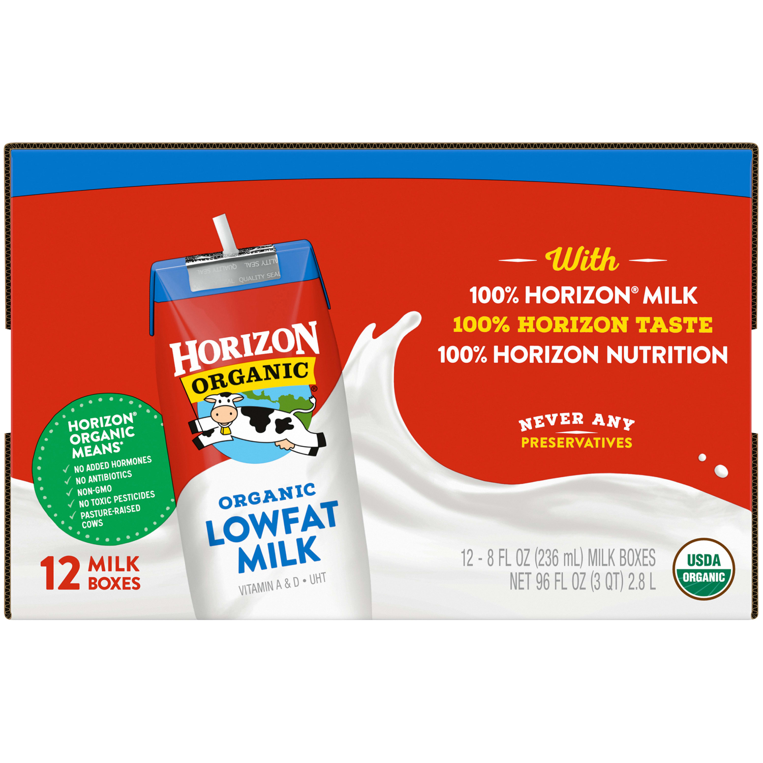 Horizon Organic 1 Lowfat Uht Milk 8 Oz 12 Count Walmart Com Walmart Com