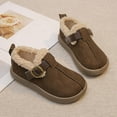 thumbnail image 5 of breaise Girls Plush Round Toe Slip On Orthopedic Shoes,Retro Buckle Strap Round Toe Flat Loafers,Warm Cotton Shoes, 5 of 9