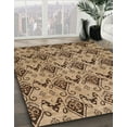 thumbnail image 2 of Ahgly Company Indoor Round Abstract Saddle Brown Abstract Area Rugs, 7' Round, 2 of 6
