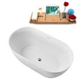 thumbnail image 5 of 51" Streamline G-38-187-BNK Soaking Glossy White Freestanding Tub and Tray With Internal Drain in Brushed Nickel, 5 of 13
