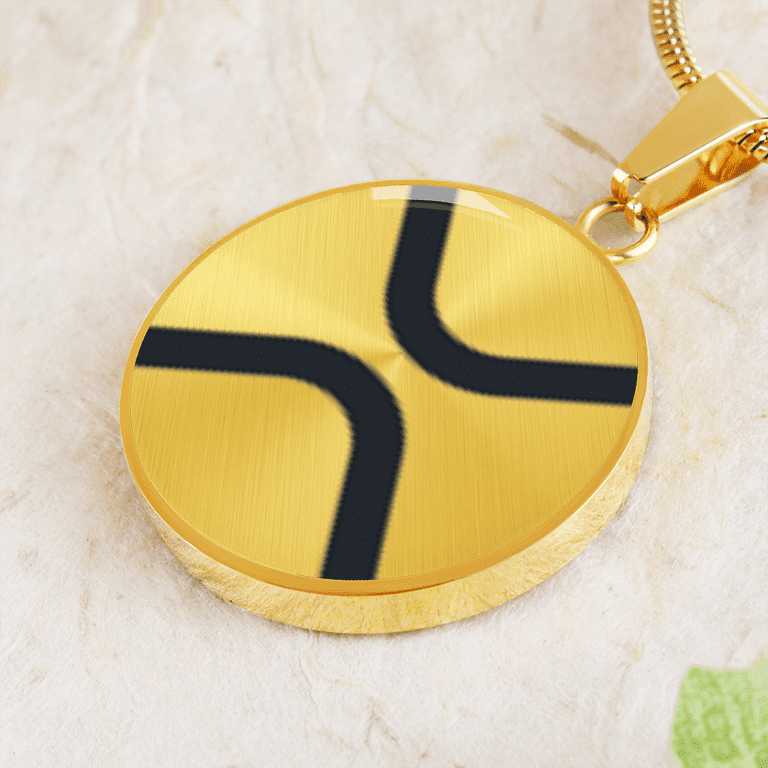 Ripple (xrp) Circle Necklace Stainless Steel or 18K Gold 18-22 inch, Adult Unisex, Size: 23.5, Grey Type Ripple (xrp) Circle Necklace Stainless Steel or 18K Gold 18-22 inch, Adult Unisex, Size: 23.5, Grey Type