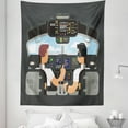 thumbnail image 1 of Airplane Cockpit Tapestry, Modern Illustration Aircraft Captian Command of Flight Pilots, Fabric Wall Hanging Decor for Bedroom Living Room Dorm, 5 Sizes, Dark Grey Multicolor, by Ambesonne, 1 of 1