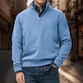 thumbnail image 2 of Migroa Essential Men's Quarter-Zip Sweatshirt -Solid Color Stand-Up Collar Design, Multiple Color Options, Premium Casual Wear Under $20, Blue 3Xl, 2 of 4