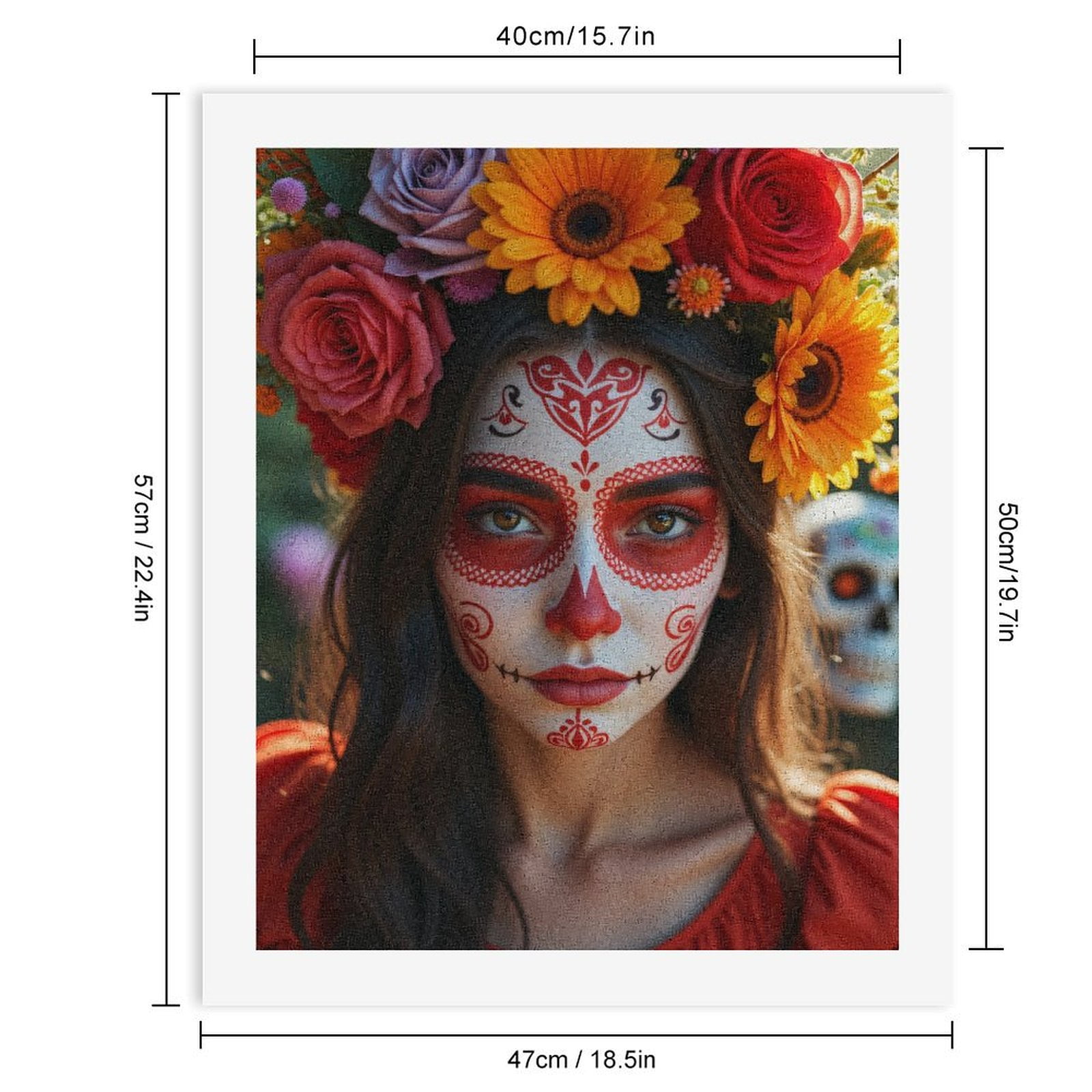 Paint By Numbers Kit for Adults Beginner - Colorful Floral Face Art Festival DIY Canvas Painting Kits for Adults, Frameless Paint By Number for Adults for Home Wall Decor 16x20 Inch
