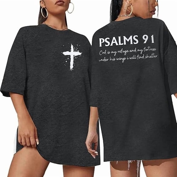 Christian Shirt Women Psalms 91 Jesus Love T-Shirt Religious Christian Shirt Bible Verse Tee