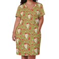 thumbnail image 2 of Vestido largo con bolsillos para mujer traje holgado con estampado de Papá Noel rojo y blanco color verde, 2 of 6