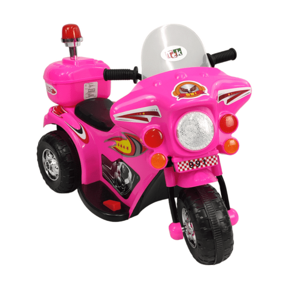 Motocicleta Eléctrica The Baby Shop - con luz y sonido, con cajuela Rosa -