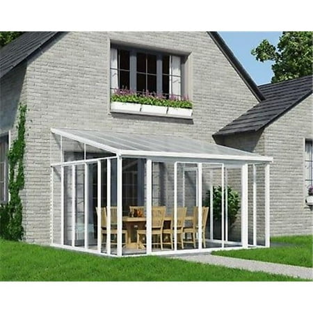 Patio Enclosures - SanRemo 13' x 14' Patio Enclosure - White with Screen Doors (6)