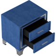 thumbnail image 6 of Nightstand with 2 Drawers and Metal Legs, Mid Century Velvet Nightstand for Bedroom, Full Assembled Except Legs and Handles, 6 of 7