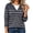 Dark Gray, variant on Plus Size Sweaters Women Striped Lightweight Knit Tops Faux Layered Button Casual Fall Long Sleeve Pullover White 5XL