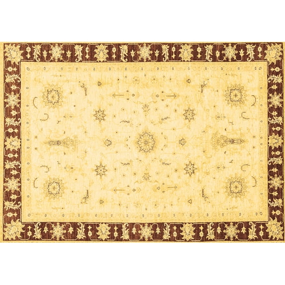 Ahgly Company Indoor Rectangle Abstract Brown Modern Area Rugs, 3' x 5'