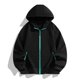 thumbnail image 1 of pstuiky camisas de manga larga para hombre, Sudadera con capucha y manga larga para hombre, deportiva, holgada, con cremallera y bolsillo con cordón, de color liso y a la moda camisetas de hombre xl, 1 of 6