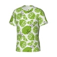 thumbnail image 5 of Vsdgher Green Various Lemons Print Men's Dry Fit Mesh Athletic Shirts Moisture Wicking Tennis T-Shirt Tops, 5 of 9
