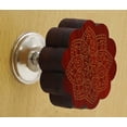 thumbnail image 2 of IBA Indianbeautifulart Boutons Rouges Gravés Lot de 10 Boutons de Porte en Bois pour Tiroir, 2 of 3