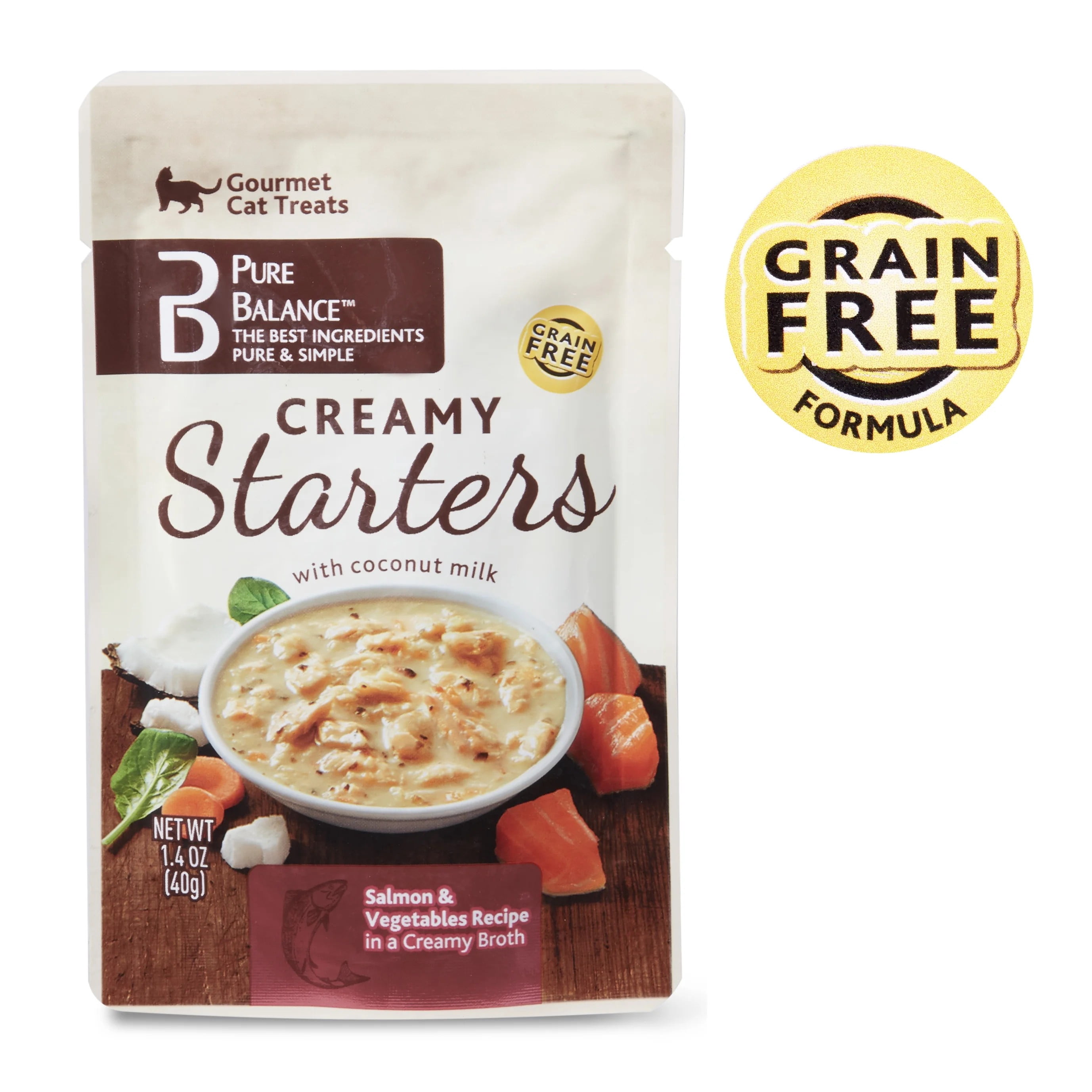 Pure Balance Creamy Starters Salmon and Vegetables Recipe in a Creamy Broth, 1.4 oz