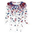 thumbnail image 4 of Xdegoge history online 4Th of July Shirts for Women 3/4 Sleeve American Flag Shirt Usa Patriotic T-Shirt Stras Striped Tops Tunic Crew Neck Blouses flash history online, 4 of 5