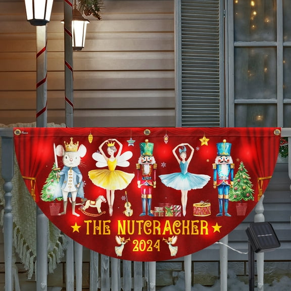 FLAGWIX The Nutcracker 2024 Nutcracker Ballet Christmas Solar Led Fan Flag TQN3982SL - USA Flags Decor Indoor Outdoor
