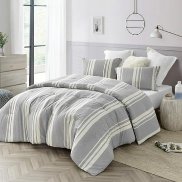 Byourbed Cirbus Gray Stripes Twin XL Comforter - 100% Yarn Dyed Cotton