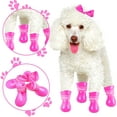 thumbnail image 3 of Puppy Dogs Candy Colors Anti-Slip Waterproof Rubber Rain Shoes Boots Paws Cover (Rose, L), 3 of 4