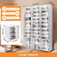 thumbnail image 4 of 36 Cubes 72 Pairs Modular Plastic Shoe Storage Cabinet Boxes, 12 Tiers Shoe Rack Shelf Tower Stand Shoe Storage Organizer for Hallway Bedroom Closet Entryway White, 4 of 11