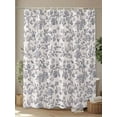thumbnail image 4 of Haze Blue Leaf Long Shower Curtain Set, Waterproof Shower Curtains for Bathroom, Retro Farmhouse Plant Floral Branch Washable Fabric Cloth Bath Curtain for Bathtub Decoration with Hooks 72x84 Inches, 4 of 6
