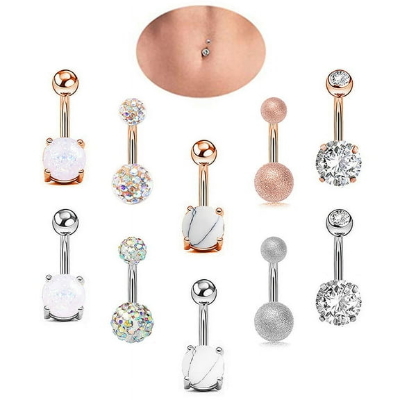 Racing Butterfly 1Set Navel Belly Button Ring Barbell Rhinestone Crystal Ball Piercing Jewelry