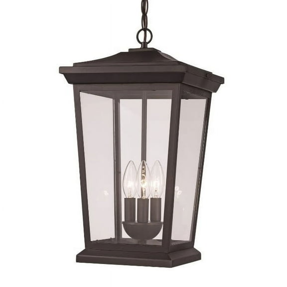 Trans Globe Lighting 50775 Turlock 3 Light 12" Wide Outdoor Pendant - Black