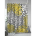 thumbnail image 5 of Yellow Gray Floral Shower Curtain, Abstract Flowers Pattern Bathroom Decor Curtains Set with Hooks, Waterproof Fabric Home Accessories， 66 X 72 Inch Long, 5 of 6