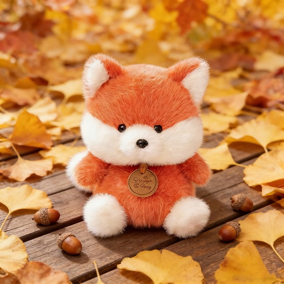 Fufafayo Poupée Compagnon de Table Renard en Peluche, Mignonne Décoration de Bureau Jouet pour Enfants, Figurine d'Animal en Peluche Douce pour Chambre Salon Voiture, Adorable Poupée Prix Griffe