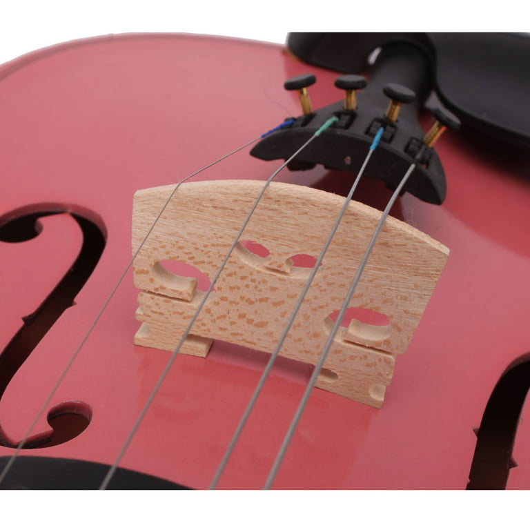Zimtown Pink 4/4 Size Handcrafted Solid Wood Violin with Bow, Rosin, Case  for kids who are 12+ and Adult