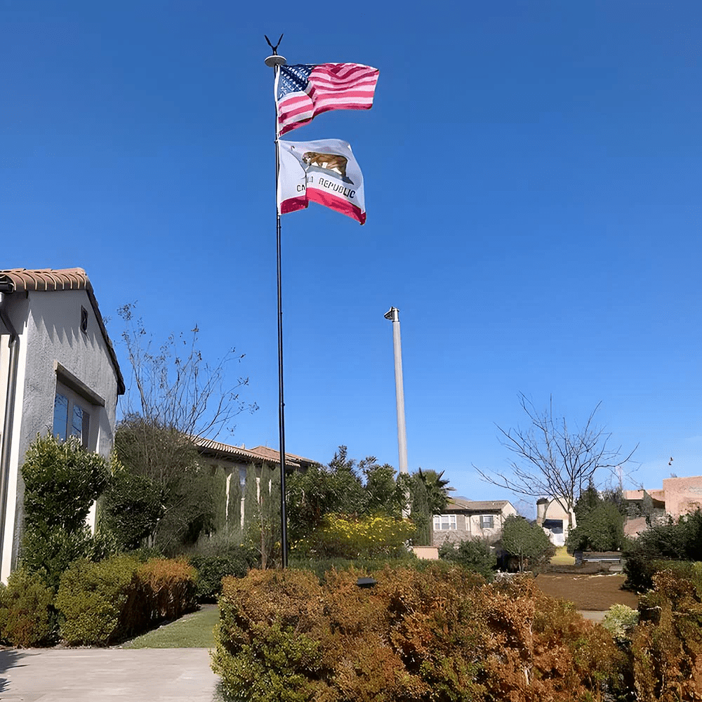 American Aluminum Telescopic Flagpole Set 20', Silver