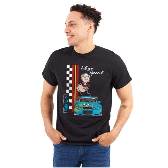 Popeye Kanji Tokyo Speed Racecar Men's Graphic T Shirt Tees Brisco Brands S