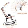 thumbnail image 3 of Costway Folding Zero Gravity Rocking Chair Rocker PorchSunshade Canopy Beige, 3 of 8