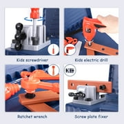 Kids Tool Bench Set Toy with Electric Drill and Realistic Tool, Pretend Play Construction Workbench Toys for Toddlers, Build a Kids Tool Workshop Set for Boys and Girls