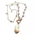 thumbnail image 5 of K-KED Freshwater White Pearl Chain Necklace Earrings Set Minimalist Facial&nbsp;Pendant, 5 of 9