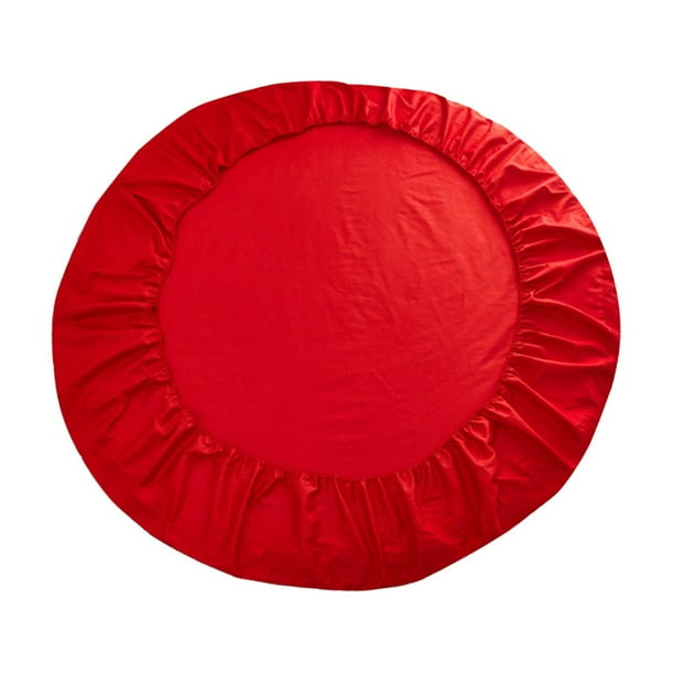 Sábana ajustable redonda de 25 cm de profundidad y totalmente elástica. Funda de colchón. Rojo