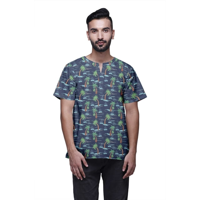 Atasi Kurta Courte Ajustée en Coton Cambric Imprimé Col Trou de Serrure Chemise Décontractée