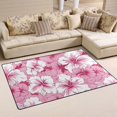 thumbnail image 2 of Pink Hibiscus Pattern Memory Foam Area Rug 60"x39" Non Slip, Absorbent, Fade Proof for Living Room, Bedroom, Office, 2 of 7