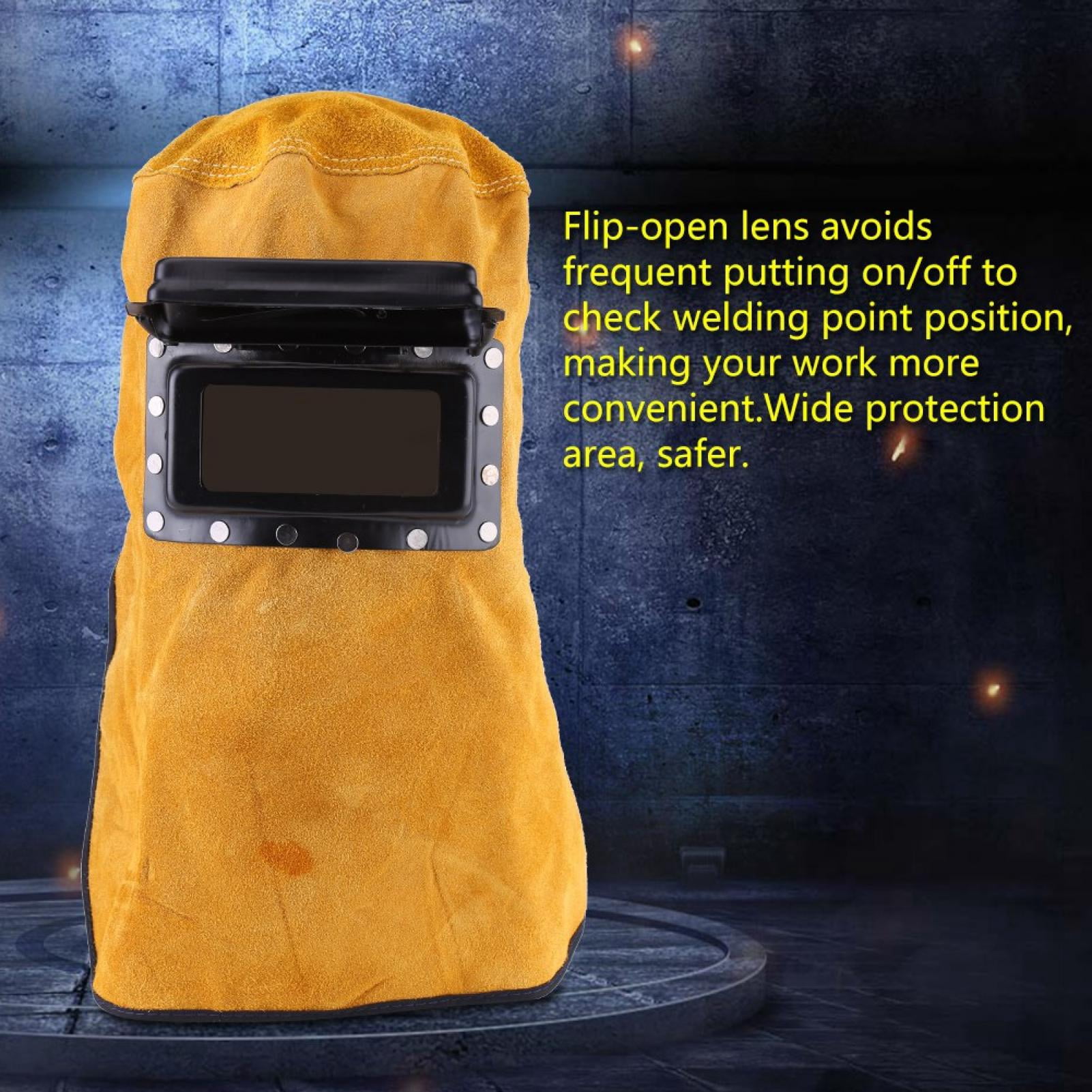 Ccdes   Heat Resistant Breathable Welding Helmet  with Lens, Breathable Welding Helmet, Leather Welding Protect
