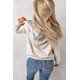 thumbnail image 1 of ABPHQTO Sudadera corta con capucha jaspeada blanca para mujer, 1 of 5