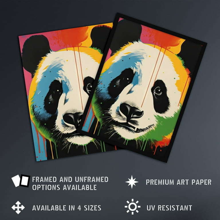 Cute panda canvas paint idea for wall decor. Panda bear. Canvas painting.  Wall art.